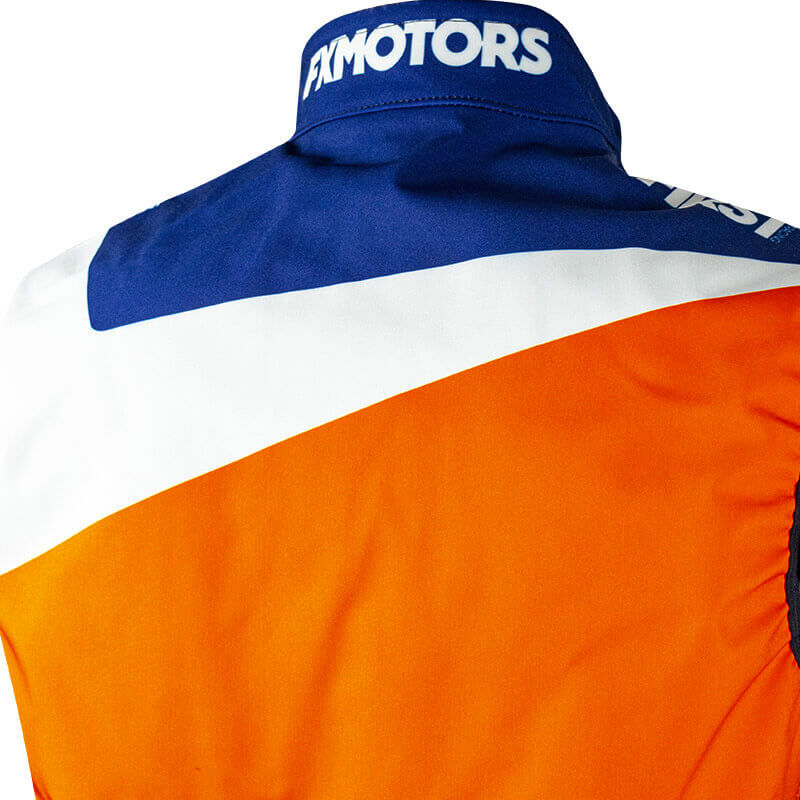 bodywarmer fxmotors racing 2020 orange bleu marine cross