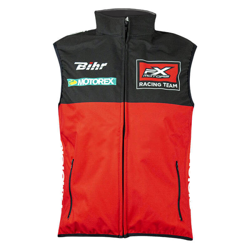 bodywarmer fxmotors rouge noir racing team