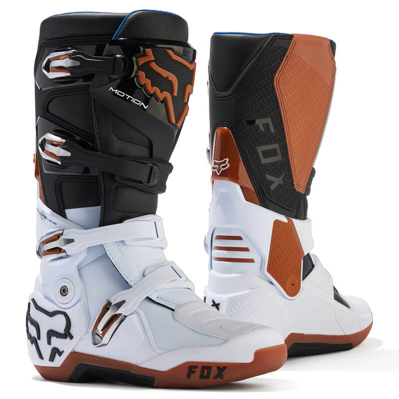 botte cross fox racing motion marron blanc 2024