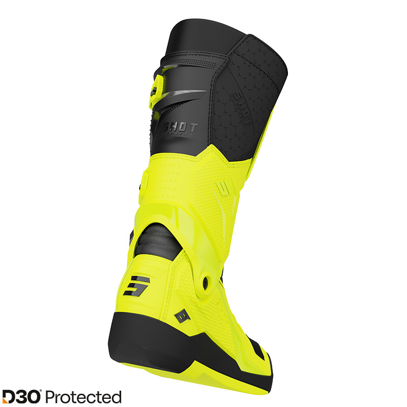 botte cross shot race8 D3O JauneFluo Noir 2026 3