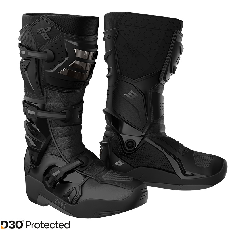 botte cross shot race8 D3O Noir 2026