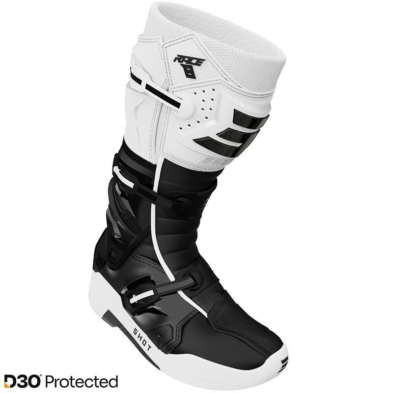 botte cross shot race8 D3O Noir Blanc 2026 2