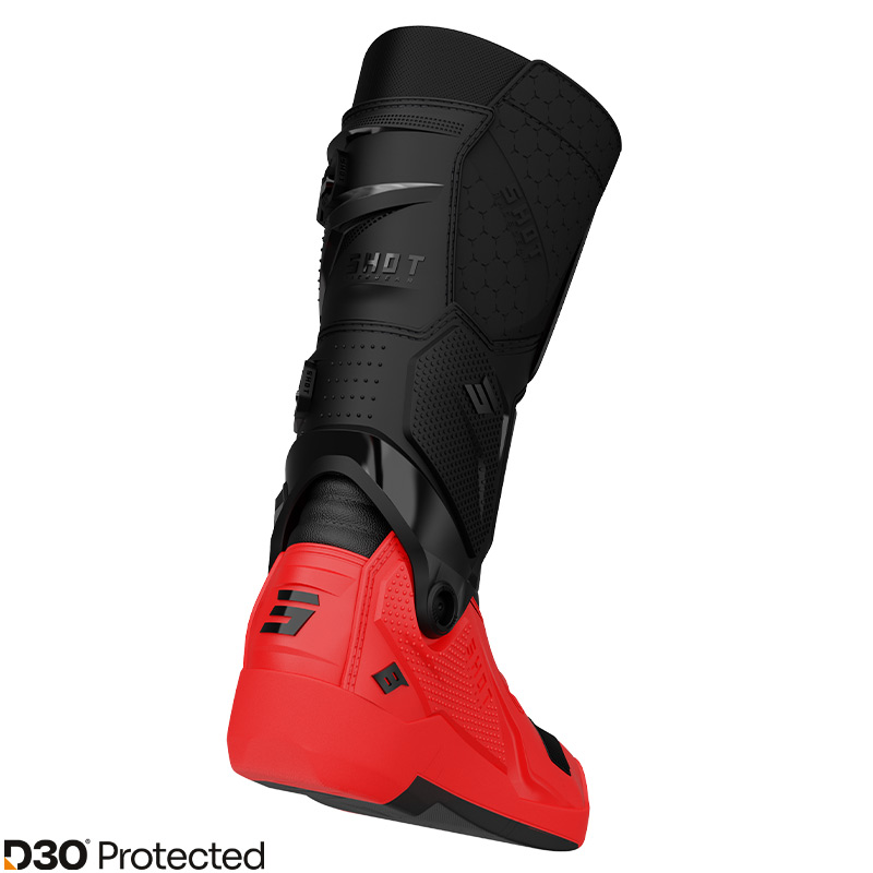 botte cross shot race8 D3O Noir Rouge 2026 3