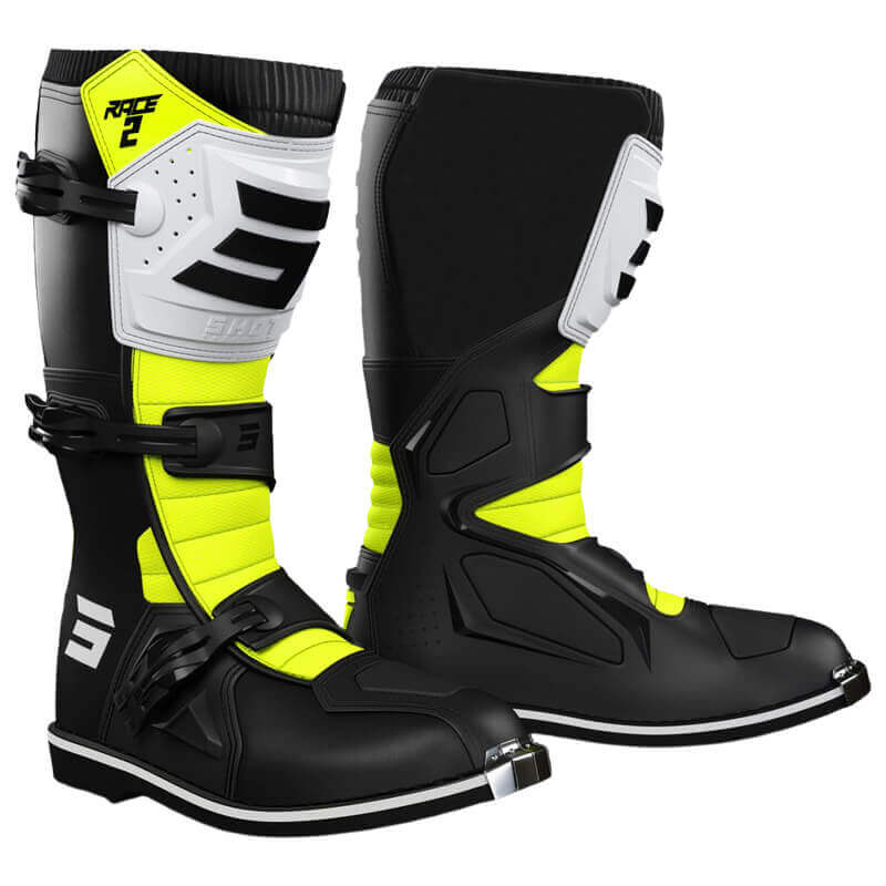 botte enfant shot race jaune 2023