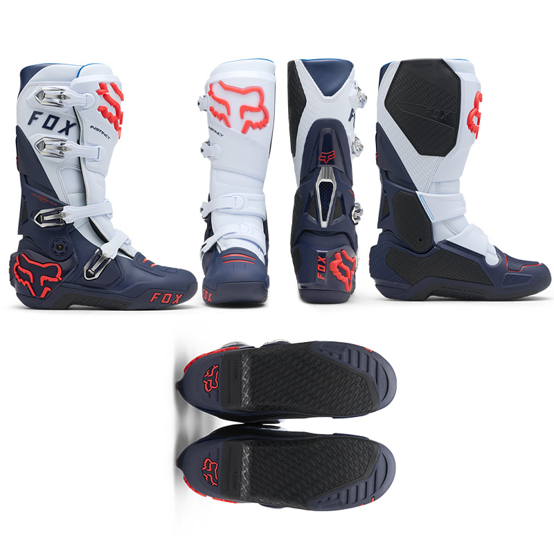 botte fox racing 2027 instinct bleu blanc moto