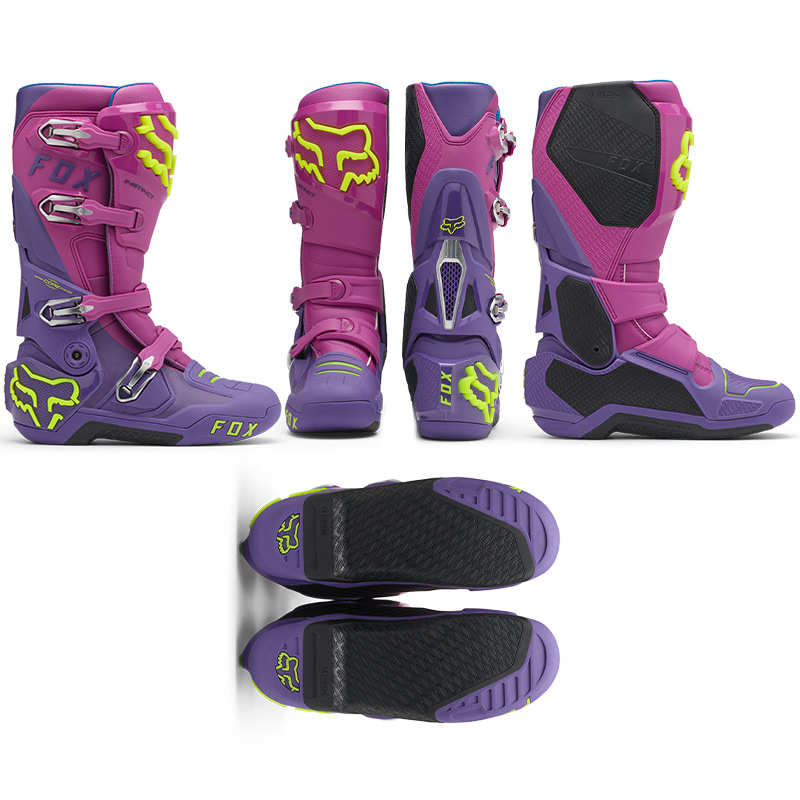 botte fox racing 2027 instinct violet jaune moto