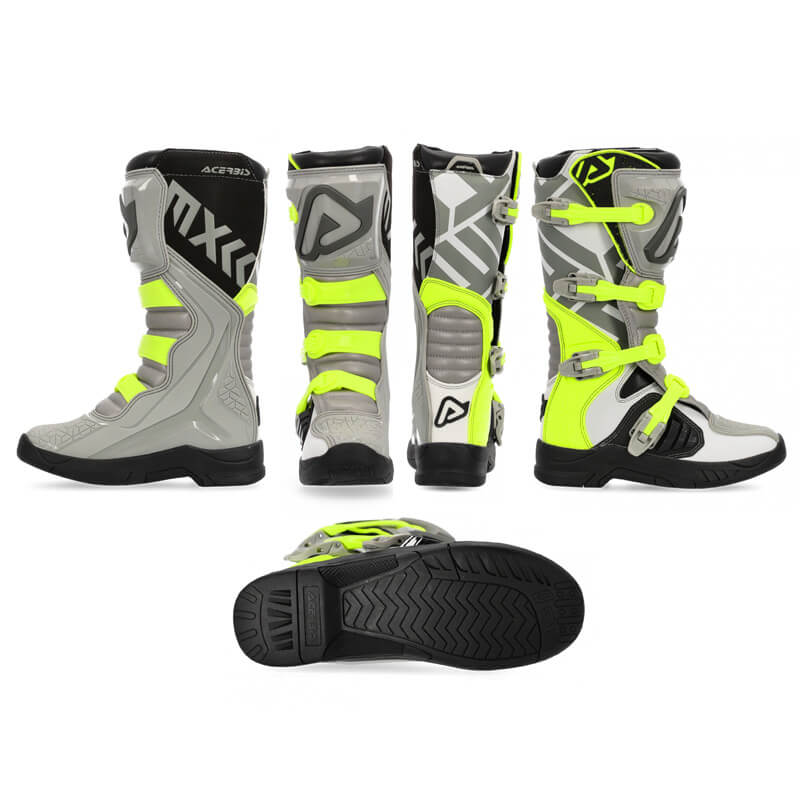 bottes acerbis x team gris jaune fluo 2021 cross