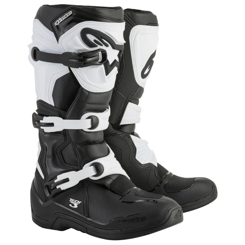 bottes alpinestars tech 3 noir blanc motocross 2018