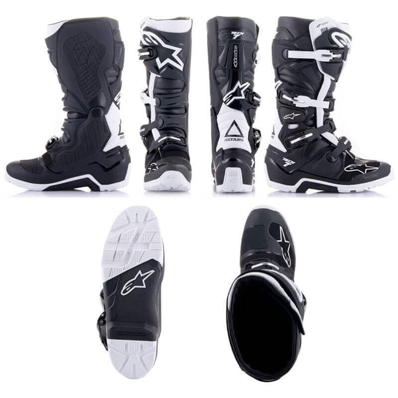 bottes alpinestars tech 7 drystar blanc noir 2024 cross