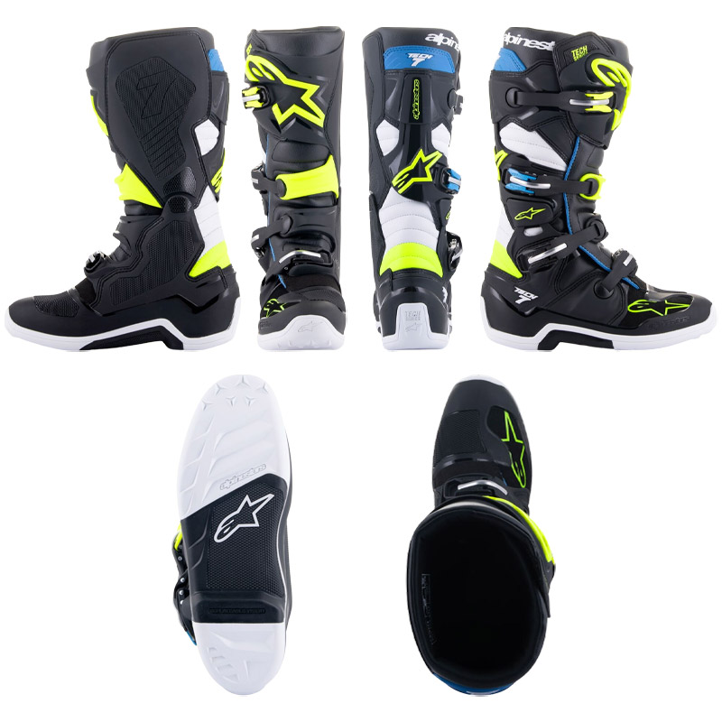 bottes alpinestars tech 7 noir jaune 2023 cross