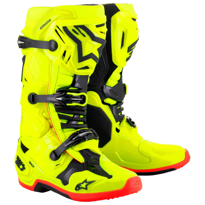 bottes alpinestars tech10 jaune fluo 2024