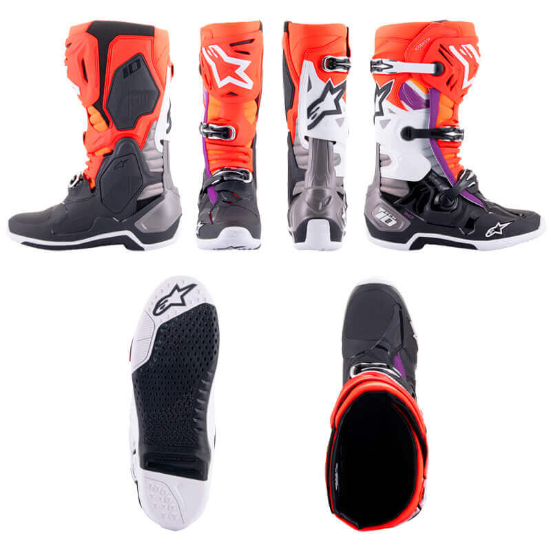 bottes alpinestars tech10 orange 2024 cross