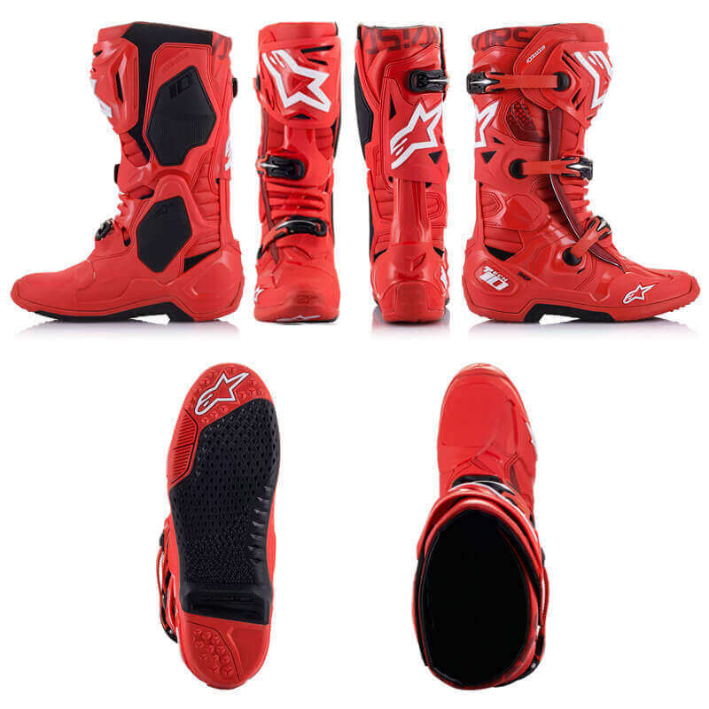 bottes alpinestars tech10 rouge 2024 cross