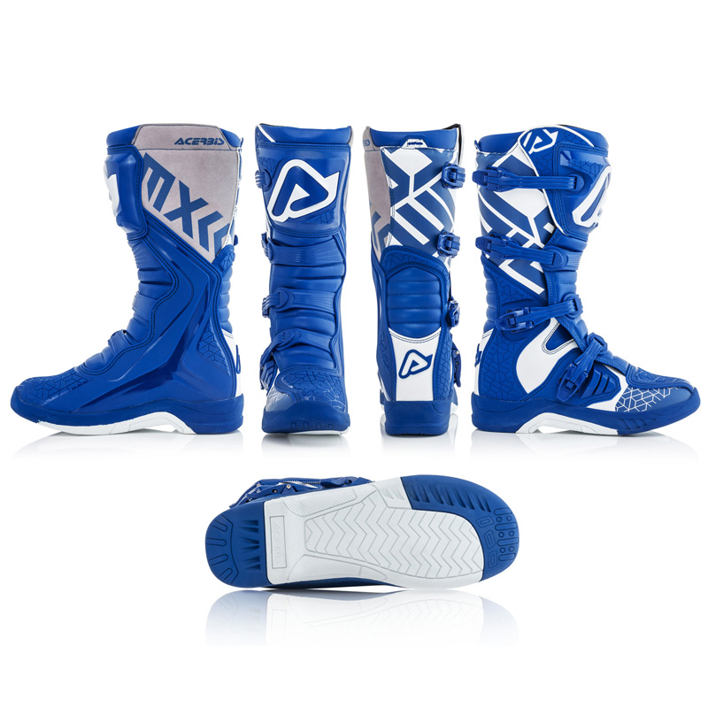 bottes cross acerbis x team stivale bleu blanc 2019