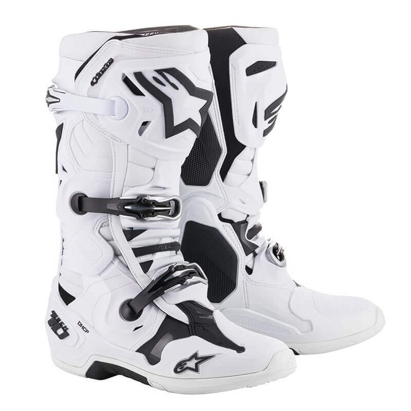 bottes cross alpinestars tech10 blanches 2024