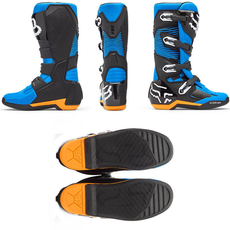 bottes cross comp bleu noir orange mx