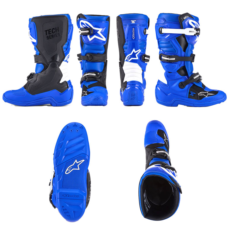 bottes cross enfant alpinestars tech7S 2025 bleu noir motocross