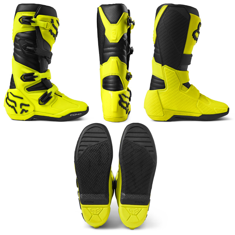 bottes cross fox racing comp 2023 jaune motocross