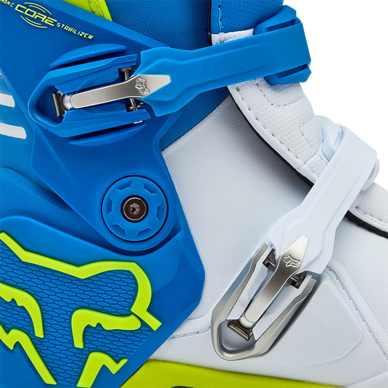 bottes cross motion bleu jaune fluo sx