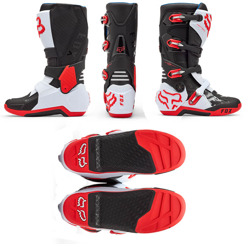 bottes cross motion noir rouge fluo mx