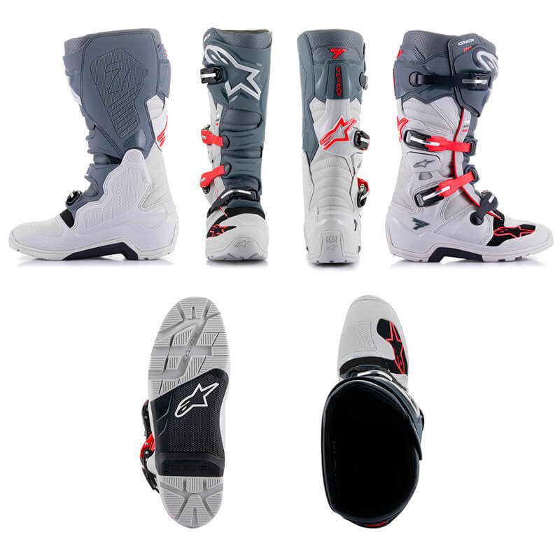 bottes enduro alpinestars tech 7 gris rouge 2024 cross