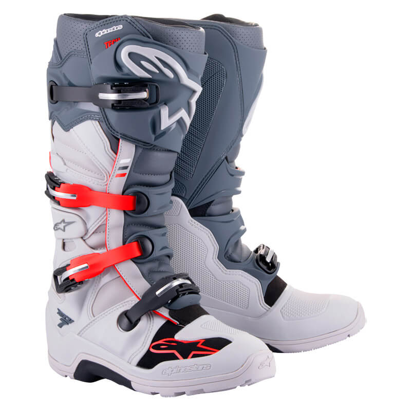 bottes enduro alpinestars tech 7 gris rouge 2024