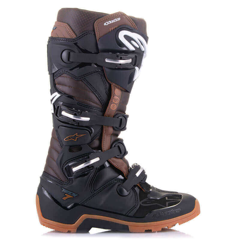 bottes enduro alpinestars tech 7 noir marron 2024 moto