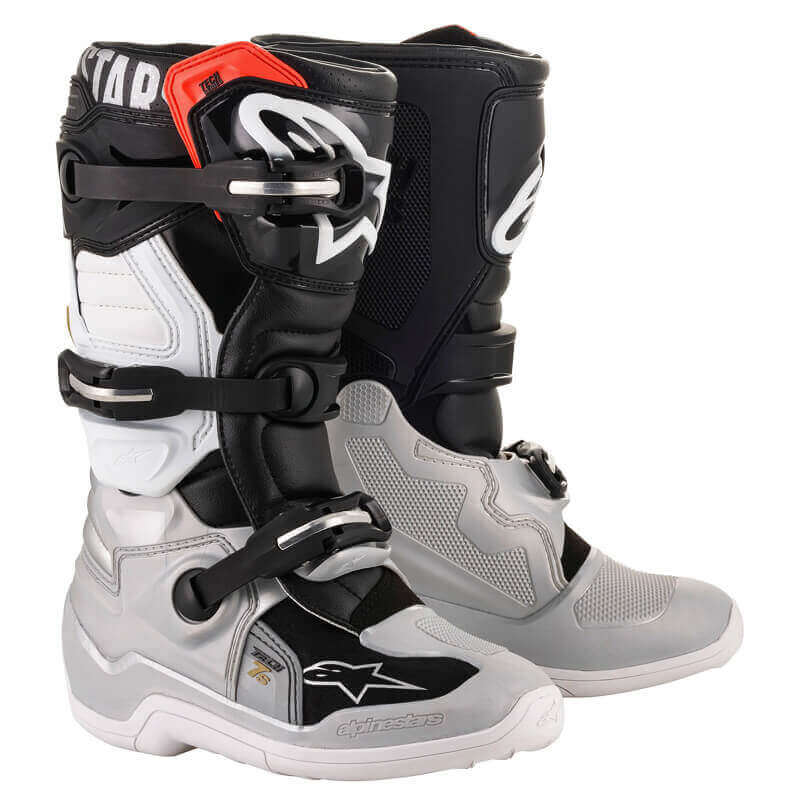 bottes enfant alpinestars tech 7s noir argent blanc or 2024