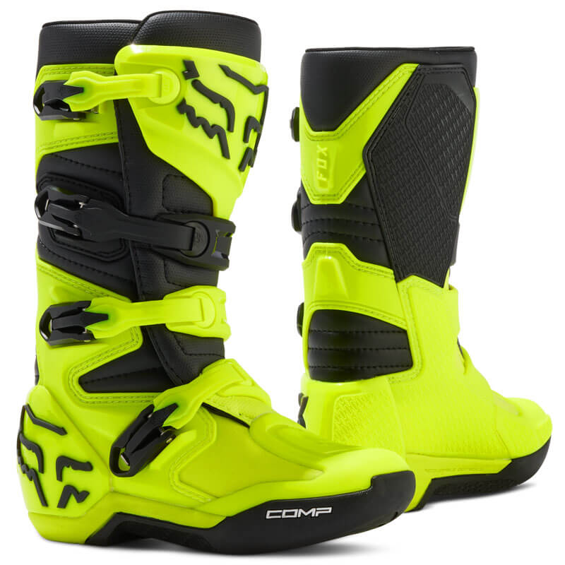 bottes enfant fox racing comp jaune fluo 2024