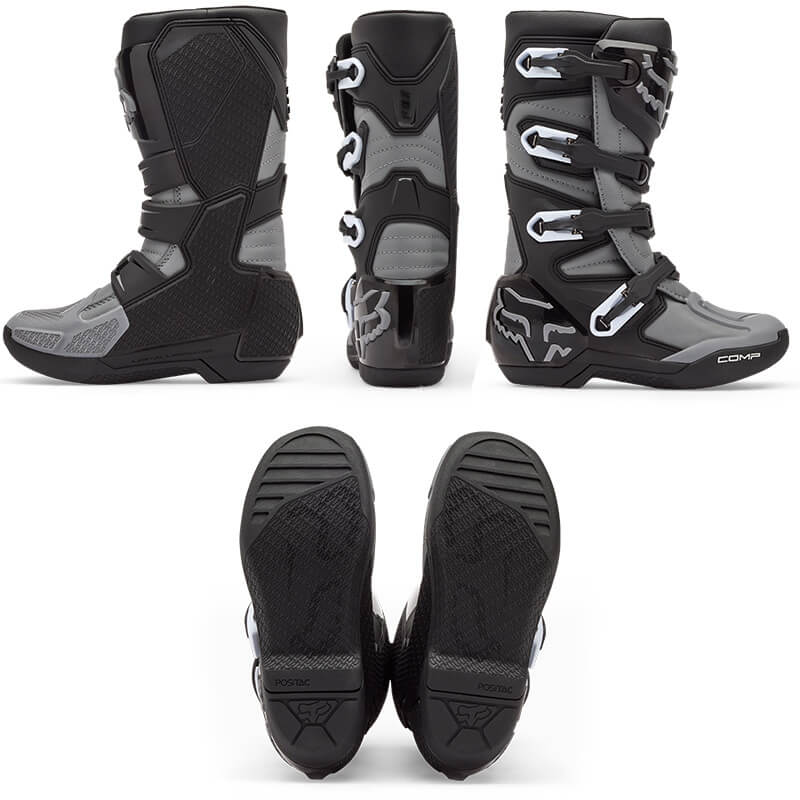 bottes enfant fox racing comp noir gris cross