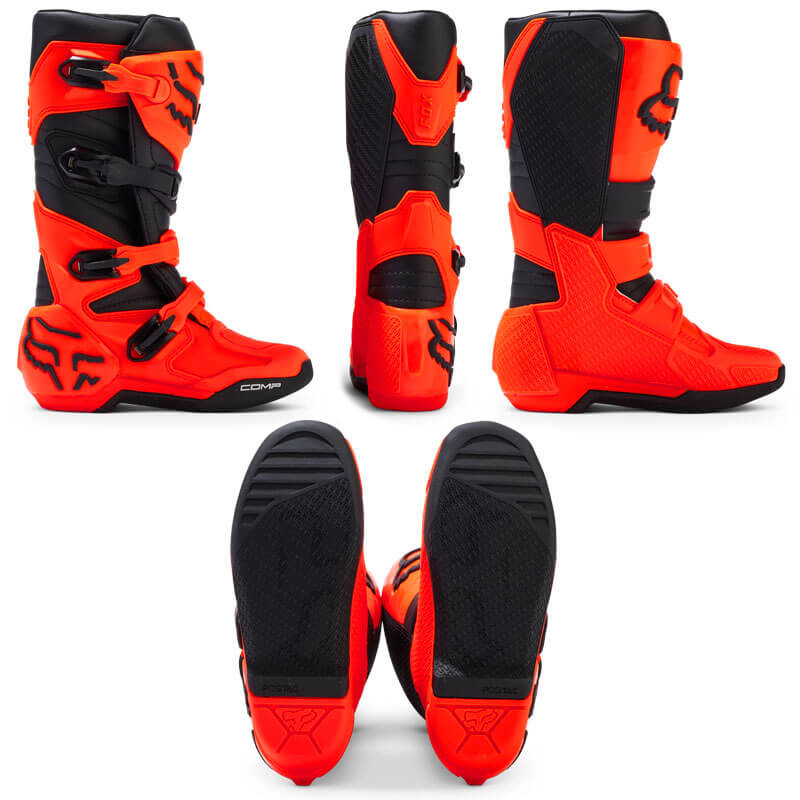 bottes enfant fox racing comp orange fluo 2024 cross