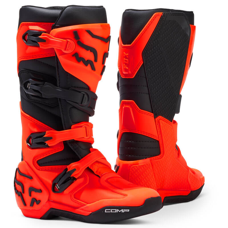 bottes enfant fox racing comp orange fluo 2024