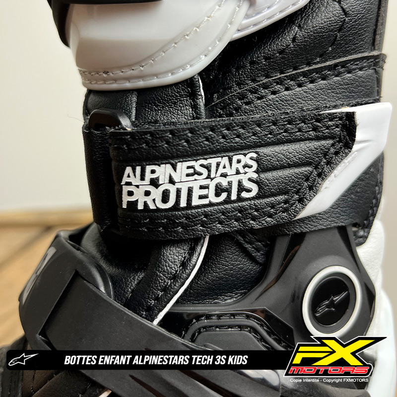 bottes enfant motocross alpinestars tech 3s kids blanc noir 2024 