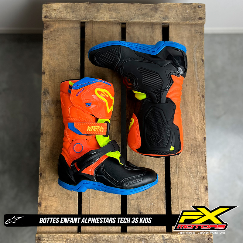 bottes enfant motocross enduro alpinestars tech 3s kids orange 2024 