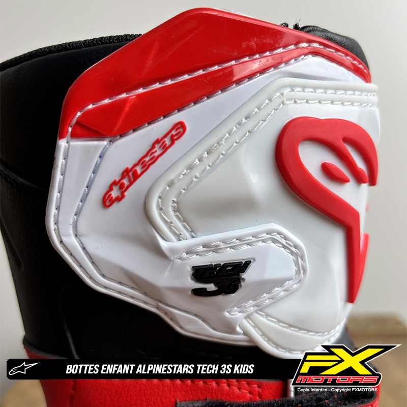 bottes enfant motocross enduro alpinestars tech 3s kids rouge blanc 2024 