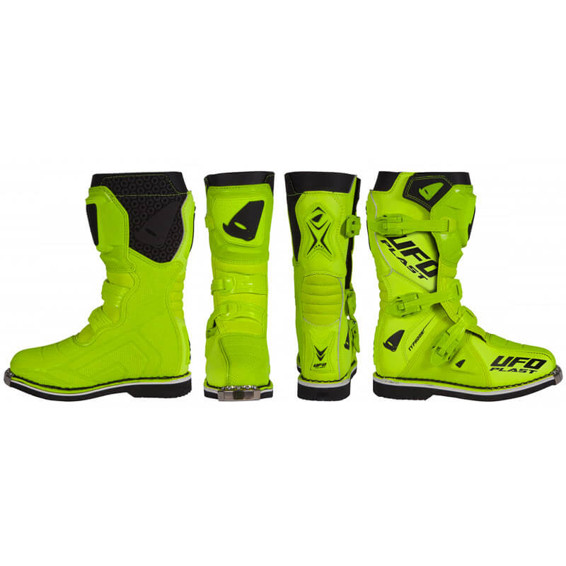 bottes enfant ufo typhoon jaune fluo 2024 motocross