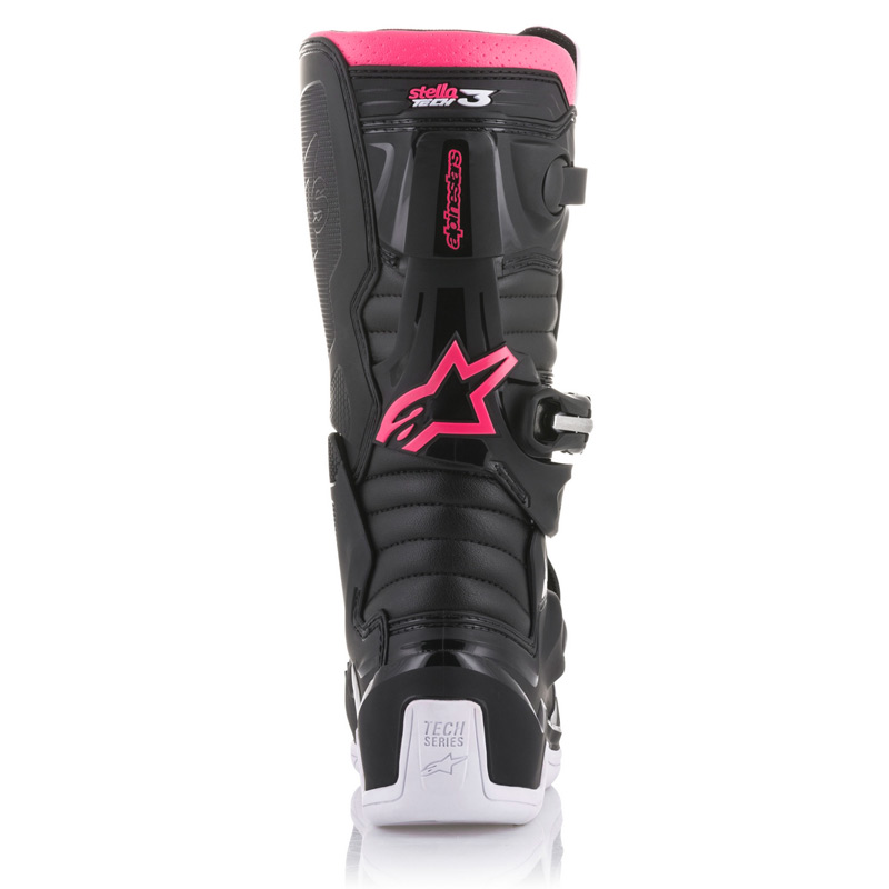 bottes femme alpinestars tech3 stella noir blanc rose 2019 cross