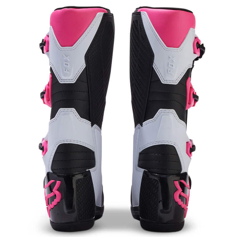 bottes femme fox racing comp blanc rose cross