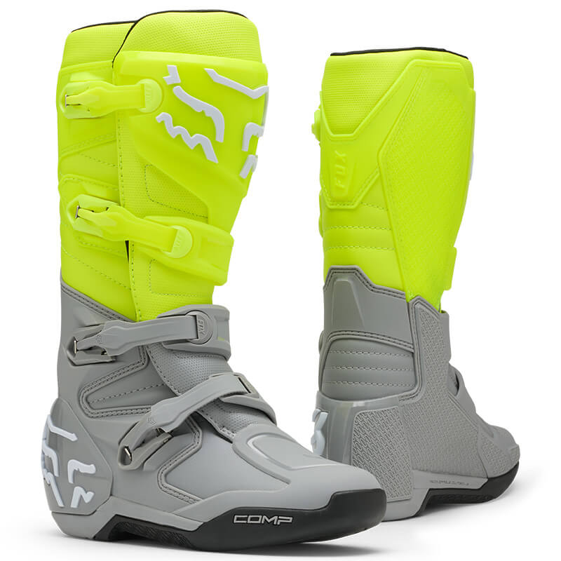 bottes fox rracing comp gris jaune 27
