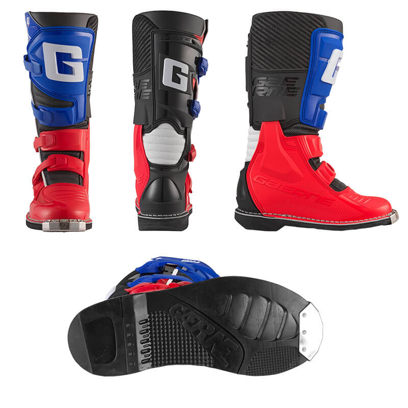 bottes gaerna gxj rouge bleu cross