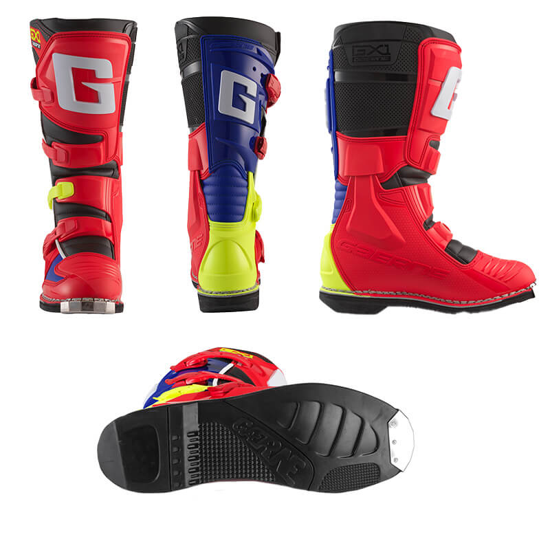 bottes gaerne GX1 red multi cross mx