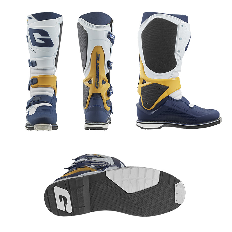 bottes gaerne s22 bleu blanc jaune mx