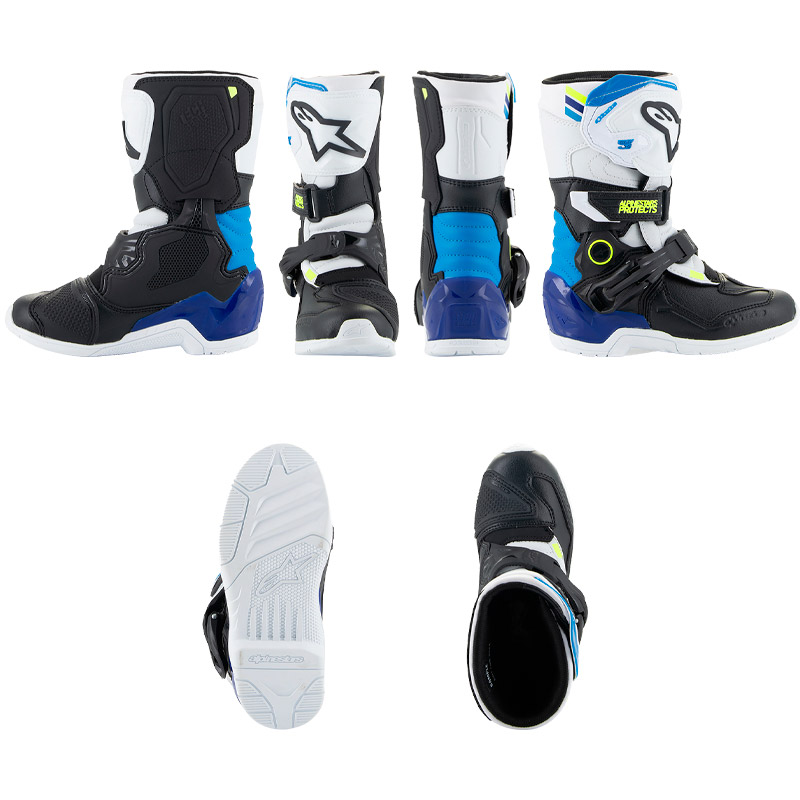 bottes kids alpinestars tech 3s 2024 bleu motocross