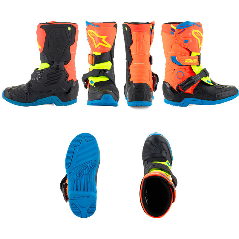 bottes kids alpinestars tech 3s 2024 orange motocross