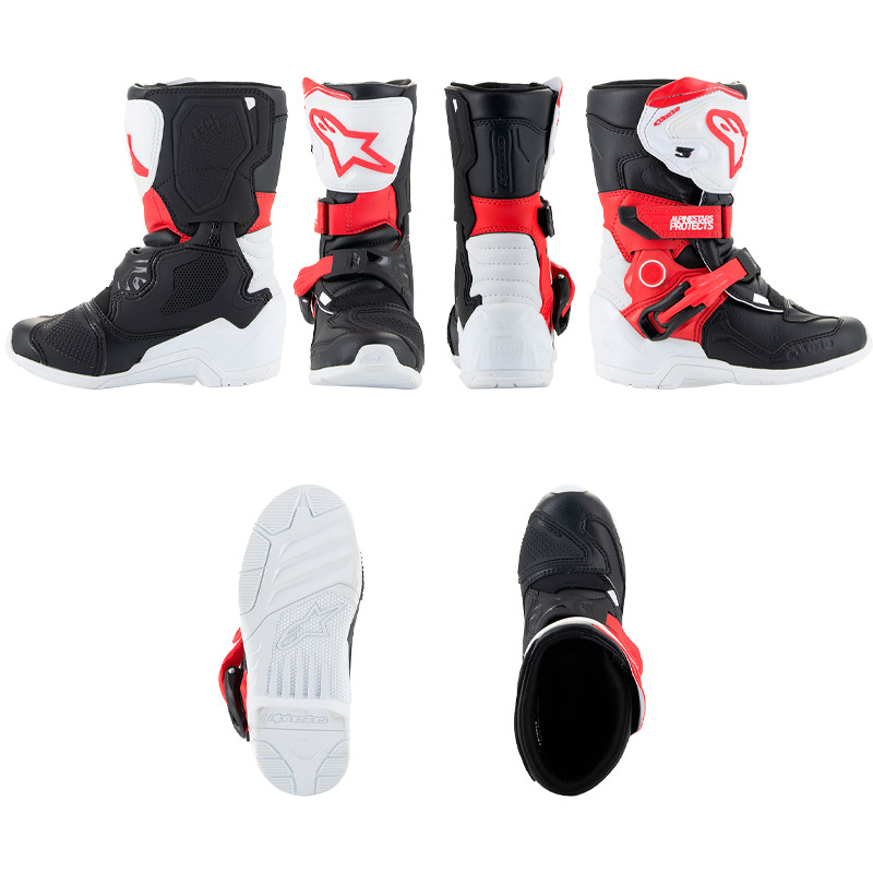 bottes kids alpinestars tech 3s 2024 rouge motocross