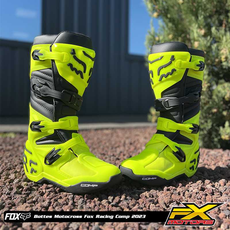 bottes motocross fox racing comp jaune 2023