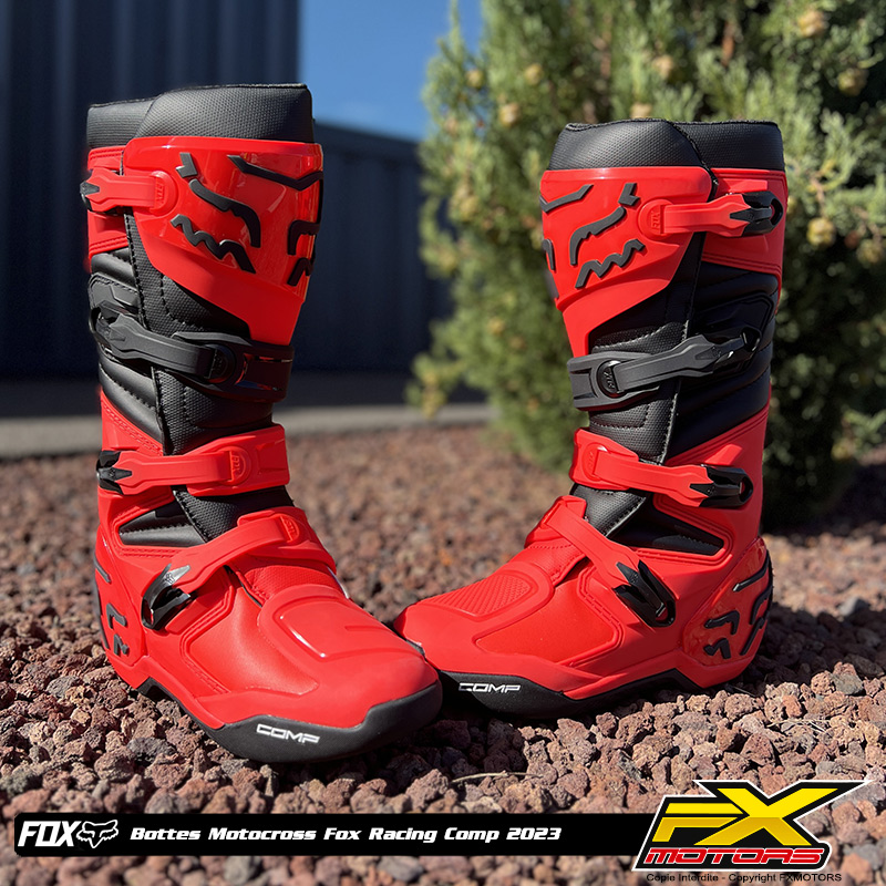 bottes motocross fox racing comp rouge 2023