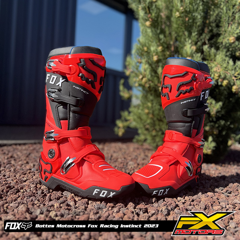 bottes motocross fox racing instinct rouge 2023