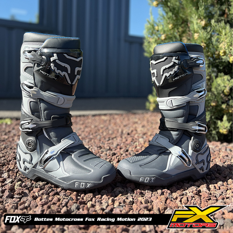 bottes motocross fox racing motion gris 2023