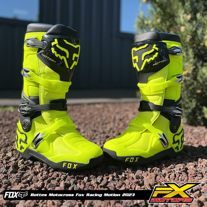 bottes motocross fox racing motion jaune 2023